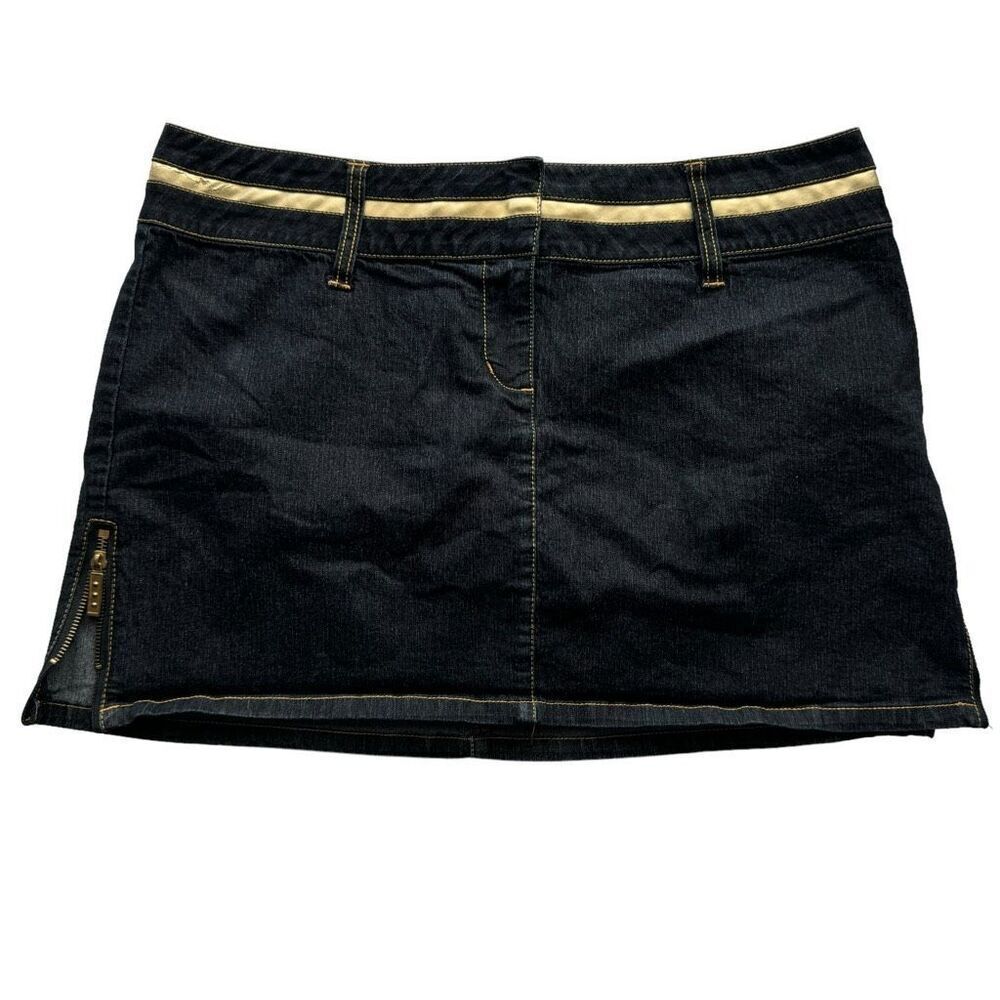 Bisou Bisou Vintage Y2K Denim Mini Skirt Dark Wash Women’s Size 16